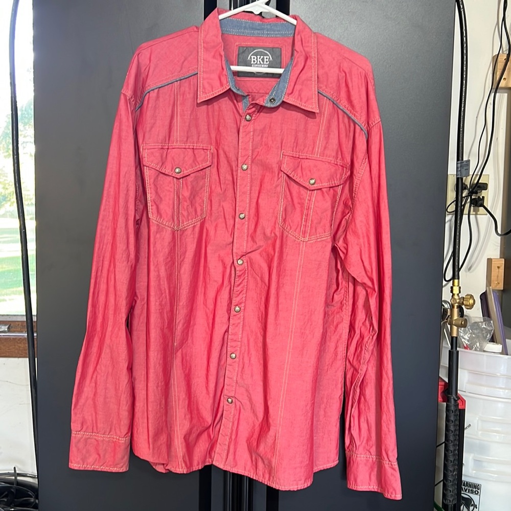 Men’s BKE relaxed fit Pearl snap shirt size XXL EUC
